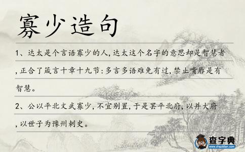 寡少造句