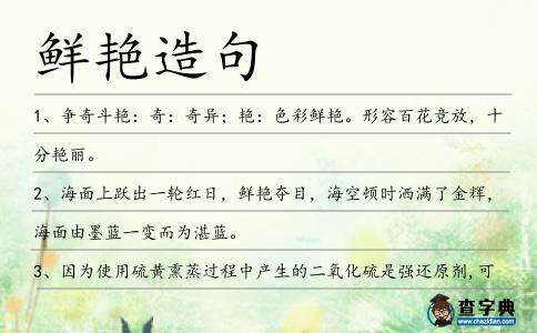 鮮艷造句