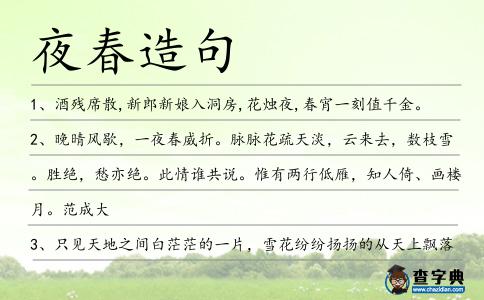 夜春造句