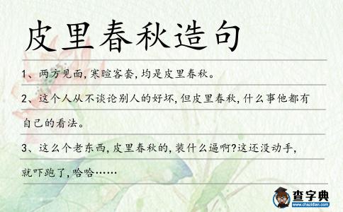 皮里春秋造句