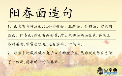 陽春面造句