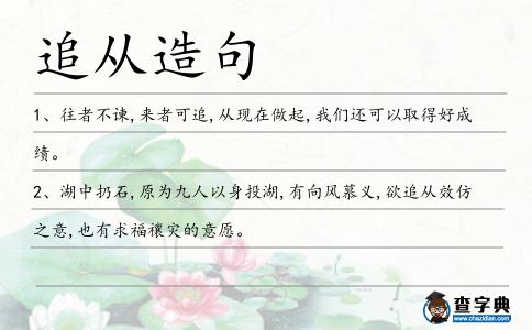 追從造句