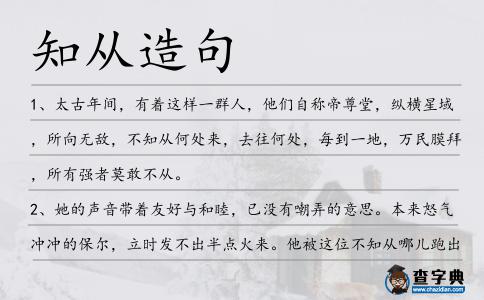 知從造句