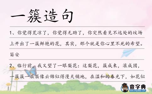 一簇造句
