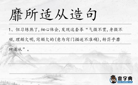 靡所適從造句