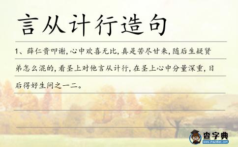 言從計行造句
