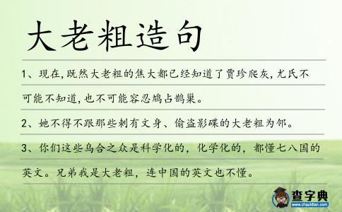 大老粗造句