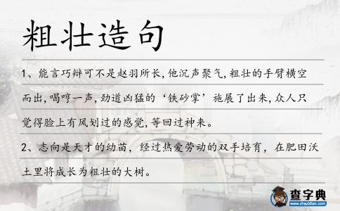 粗壯造句