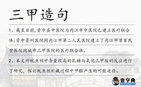 三甲造句