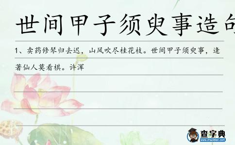 世間甲子須臾事造句