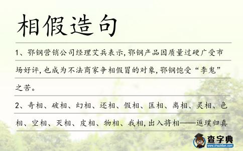 相假造句