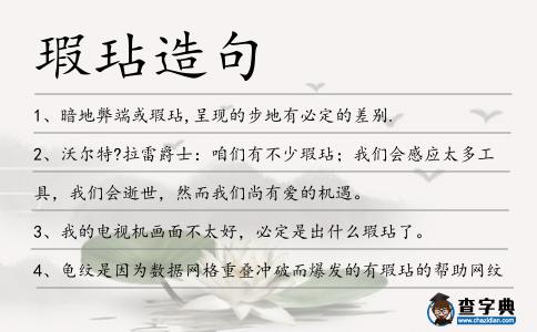 瑕玷造句