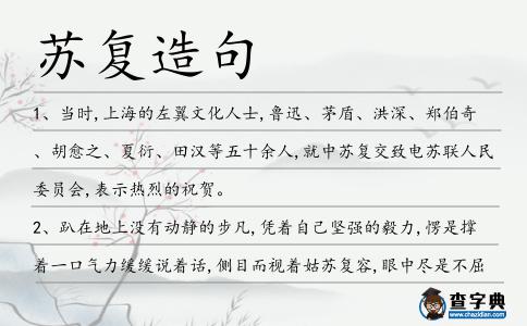 蘇復造句