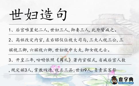 世婦造句