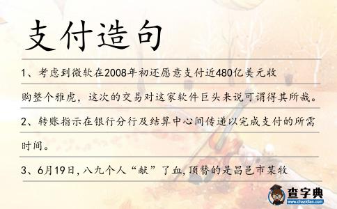 支付造句