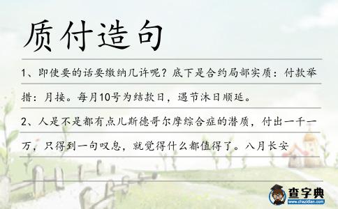 質(zhì)付造句