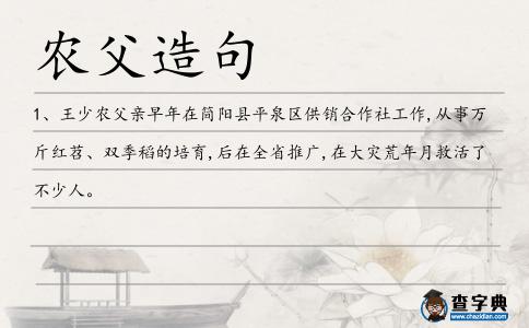 農父造句
