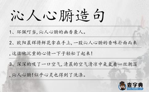 沁人心腑造句