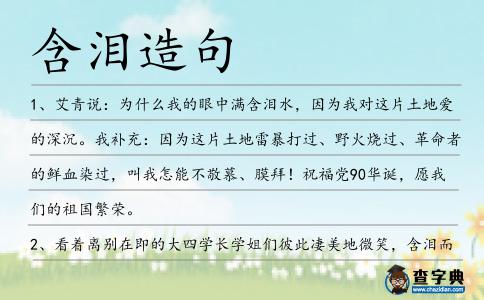 含淚造句