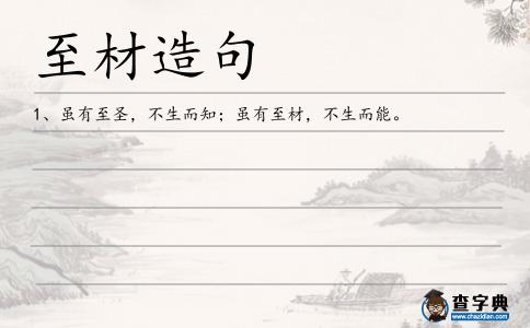 至材造句