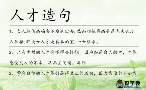 人才造句