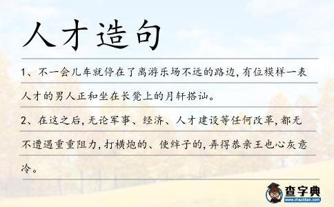 人才造句