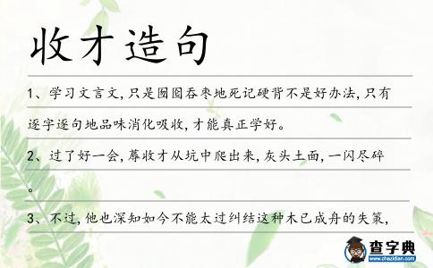 收才造句