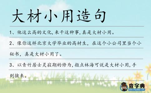 大材小用造句