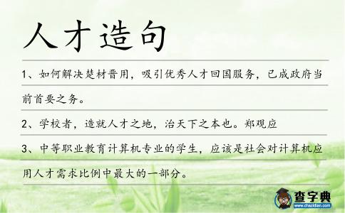 人才造句