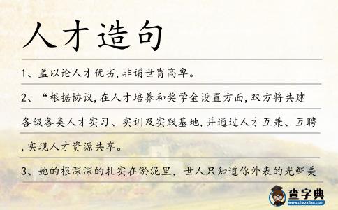 人才造句