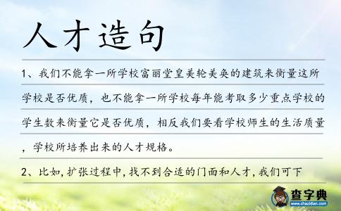 人才造句