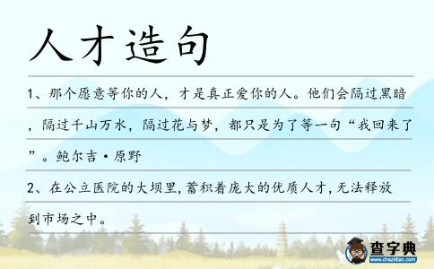 人才造句
