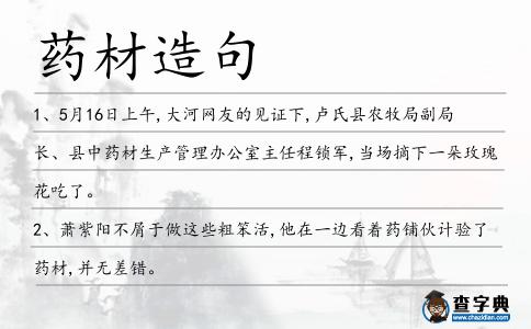 藥材造句