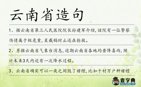 云南省造句
