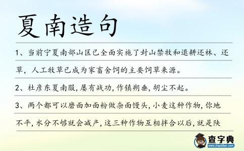 夏南造句