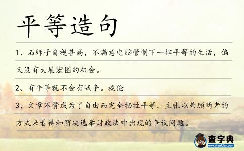 平等造句