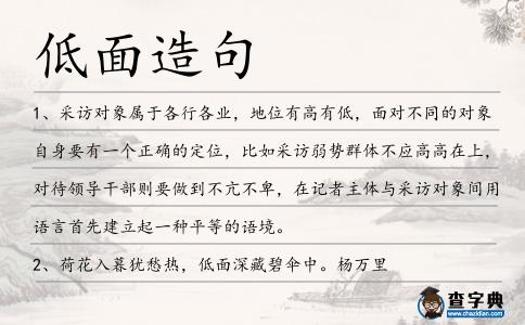低面造句