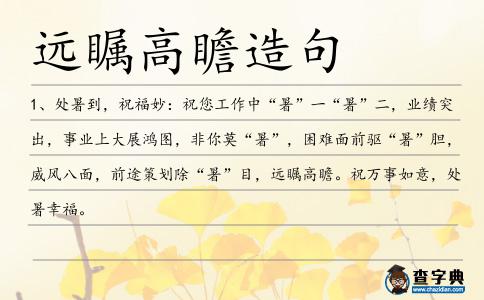 遠(yuǎn)矚高瞻造句