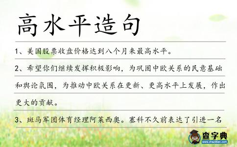 高水平造句