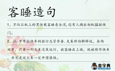 客睡造句