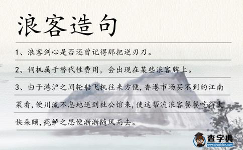 浪客造句