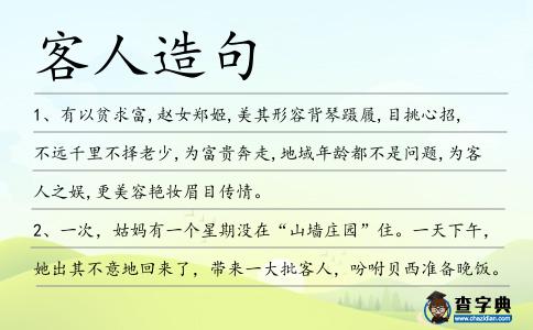 客人造句