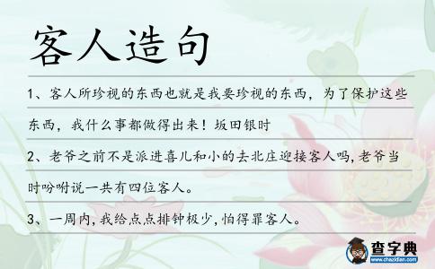 客人造句