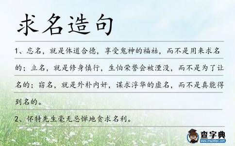 求名造句