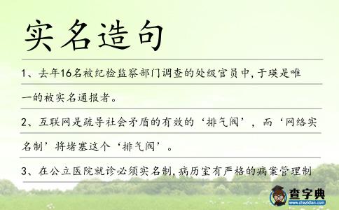 實名造句