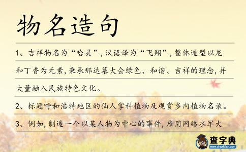 物名造句