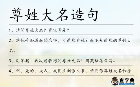 尊姓大名造句