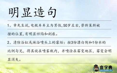 明顯造句