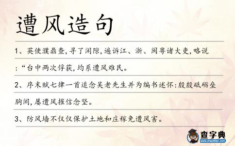 遭風造句
