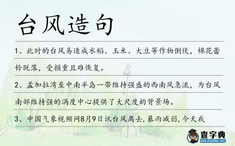 臺風造句